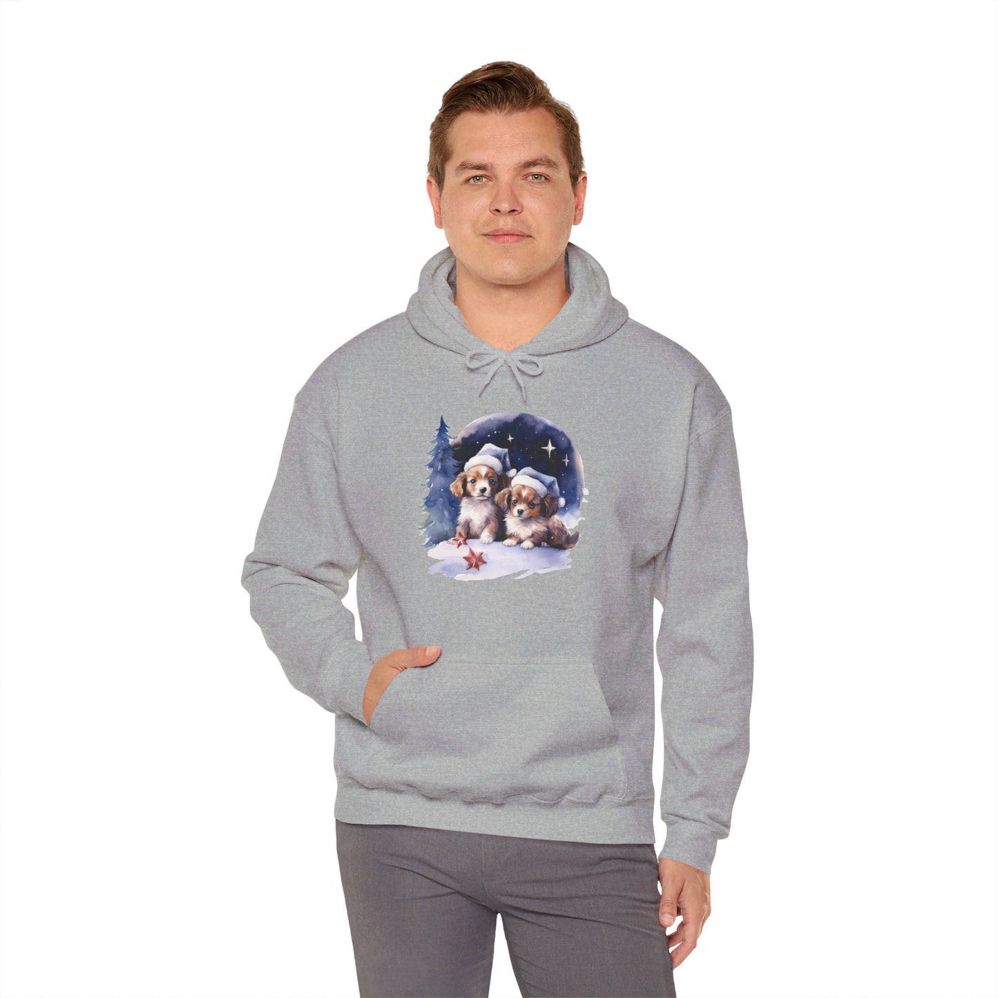 Snowy Christmas Dogs - Hooded Sweatshirt