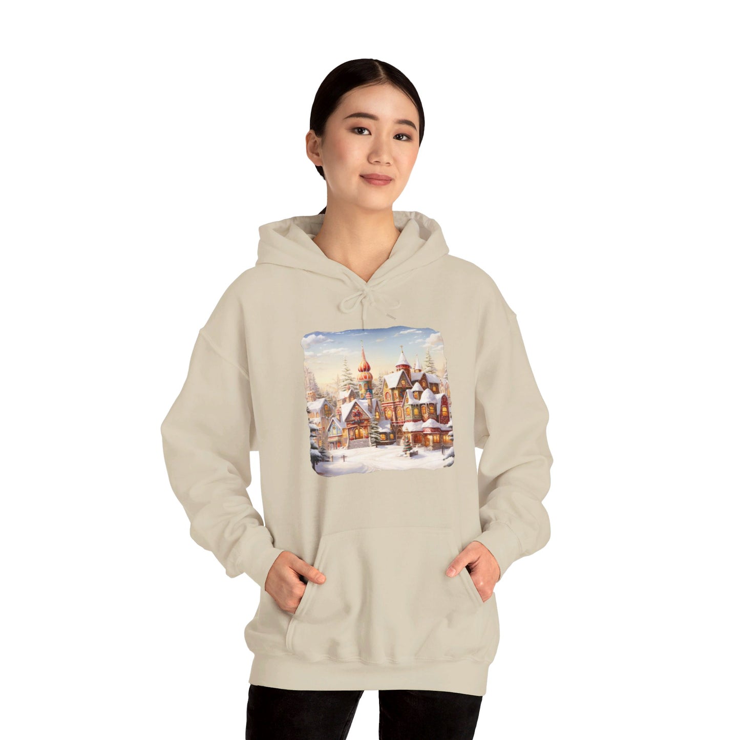 Snowy Christmas Village 12 - Hooded Sweatshirt