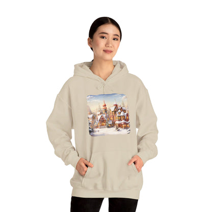 Snowy Christmas Village 12 - Hooded Sweatshirt