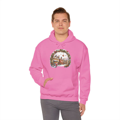 Enchanting Christmas Village Scene - Hooded Sweatshirt