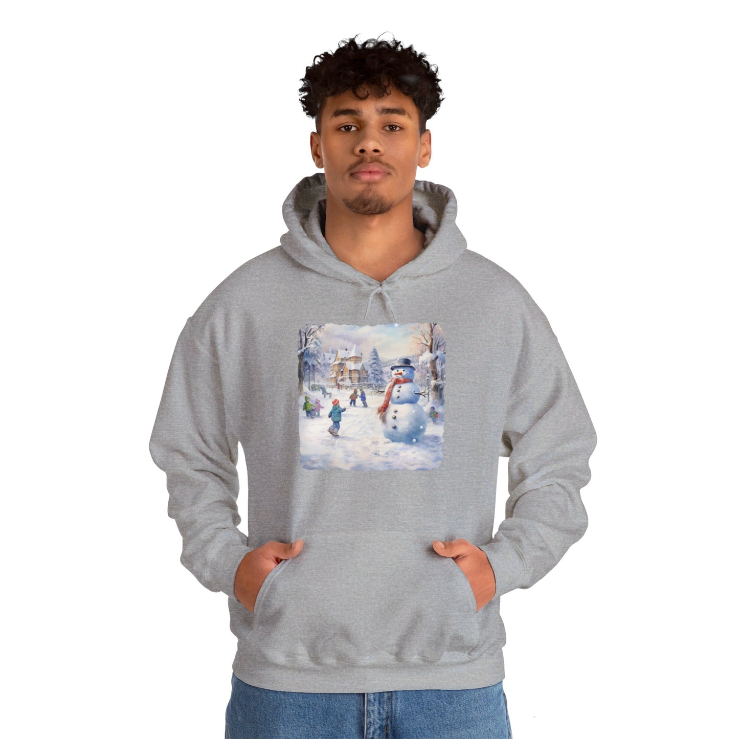 Snowman In Village 2 - Hooded Sweatshirt