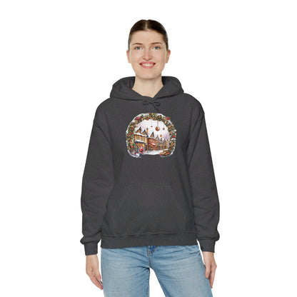 Enchanting Christmas Village Scene - Hooded Sweatshirt