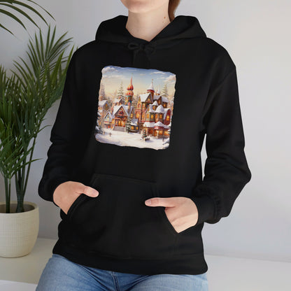 Snowy Christmas Village 12 - Hooded Sweatshirt