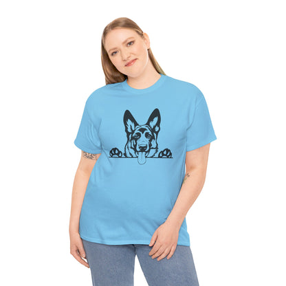 German Shepherd, Peeking with Charm - T-Shirt