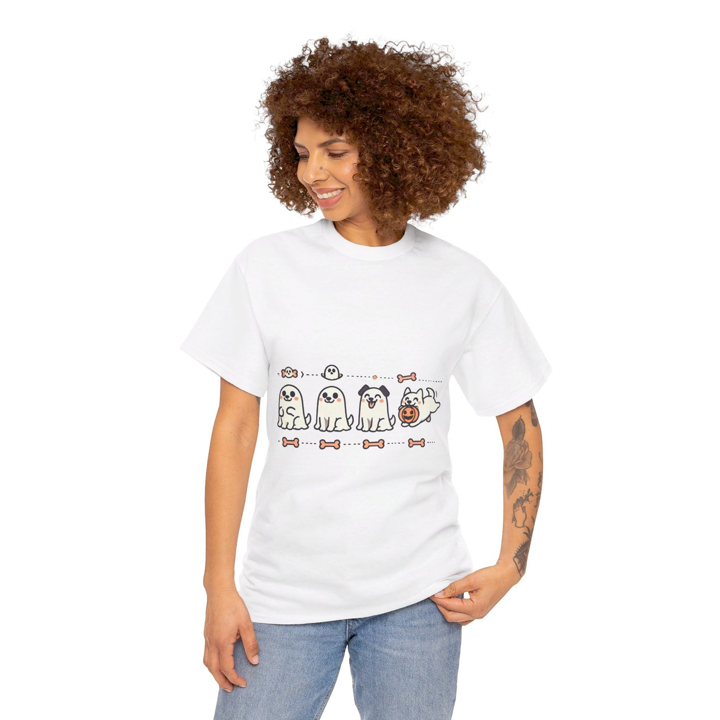 4 Friendly dog ghosts - T-Shirt