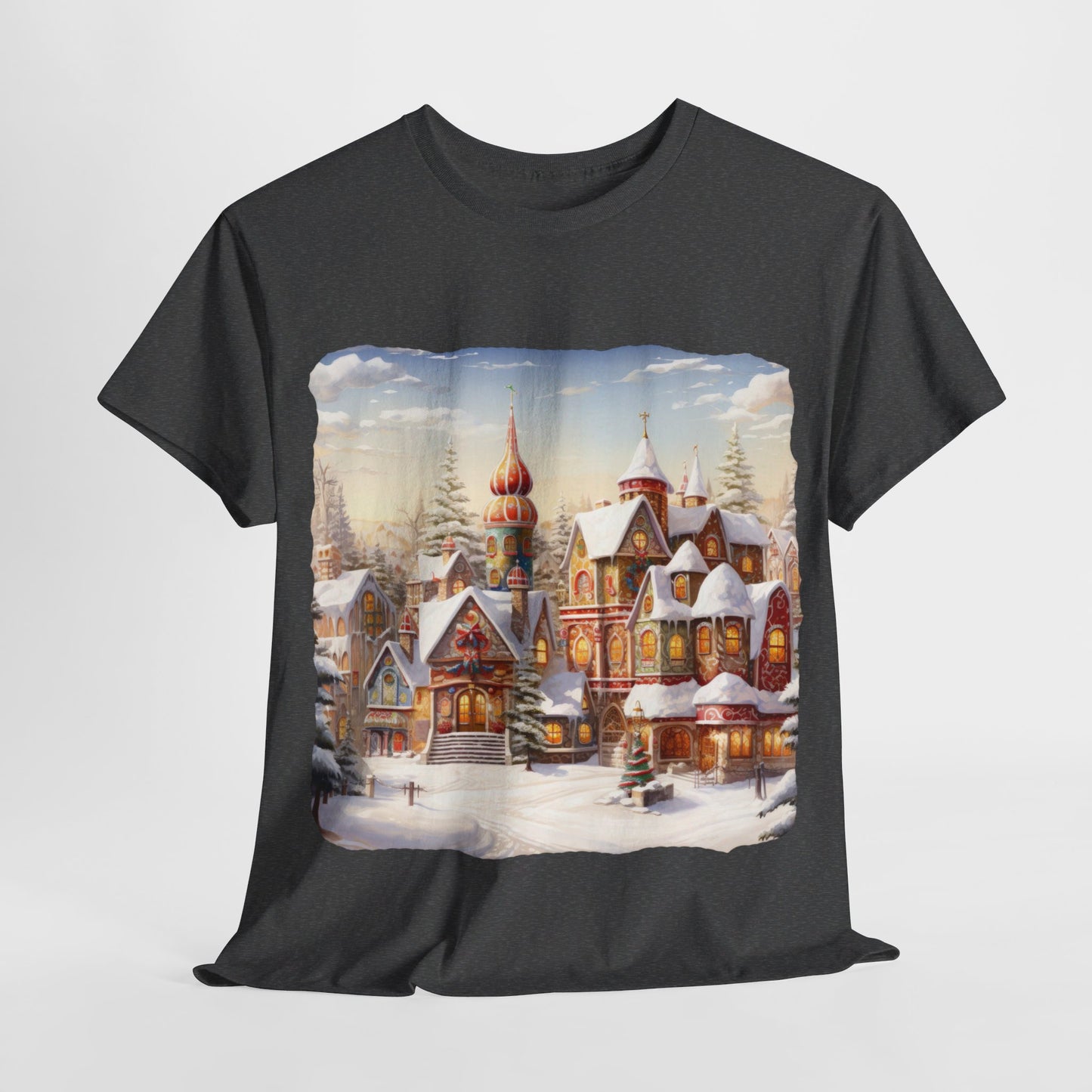 Snowy Christmas Village-12-T-Shirt