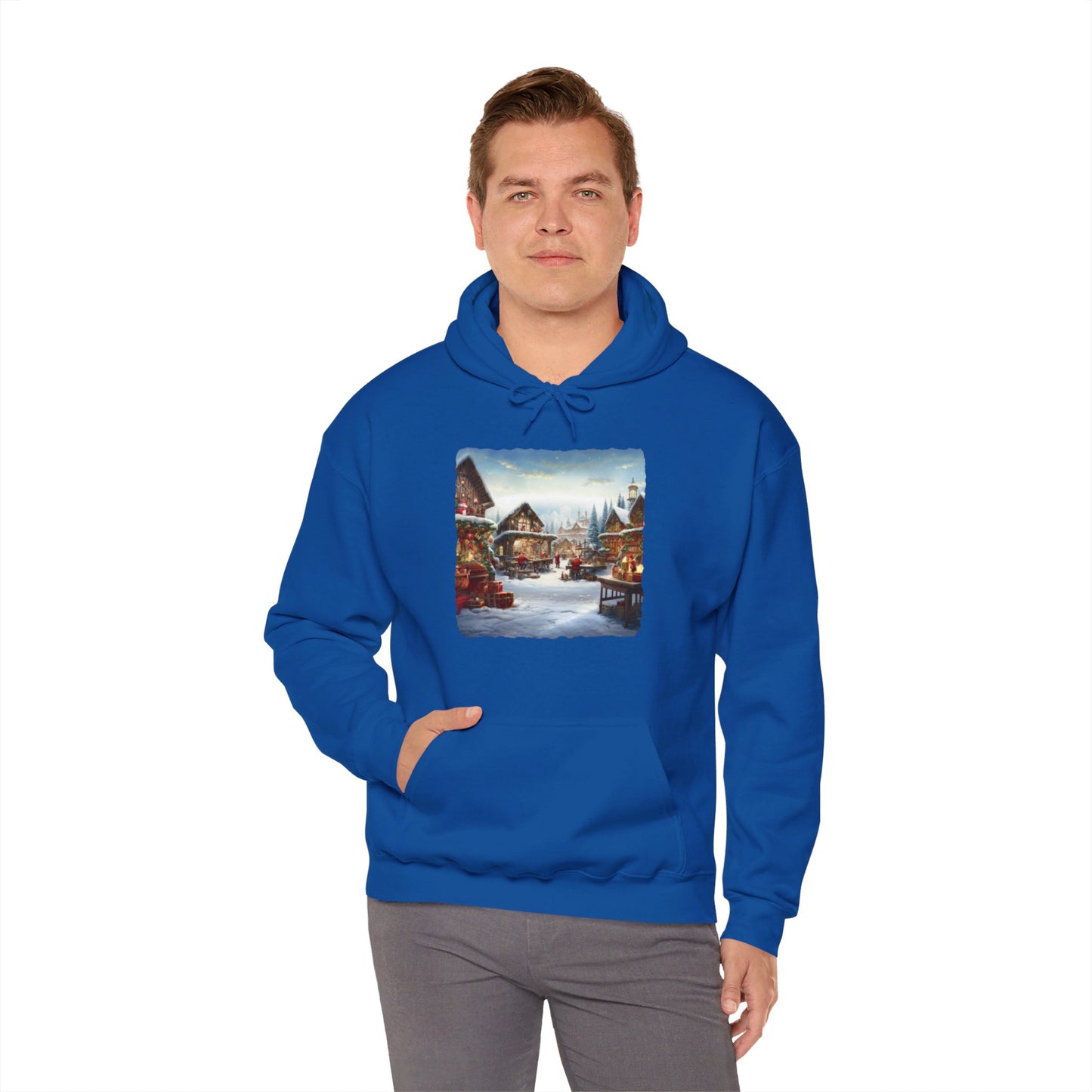 Snowy Christmas Village North Pole - Hooded Sweatshirt