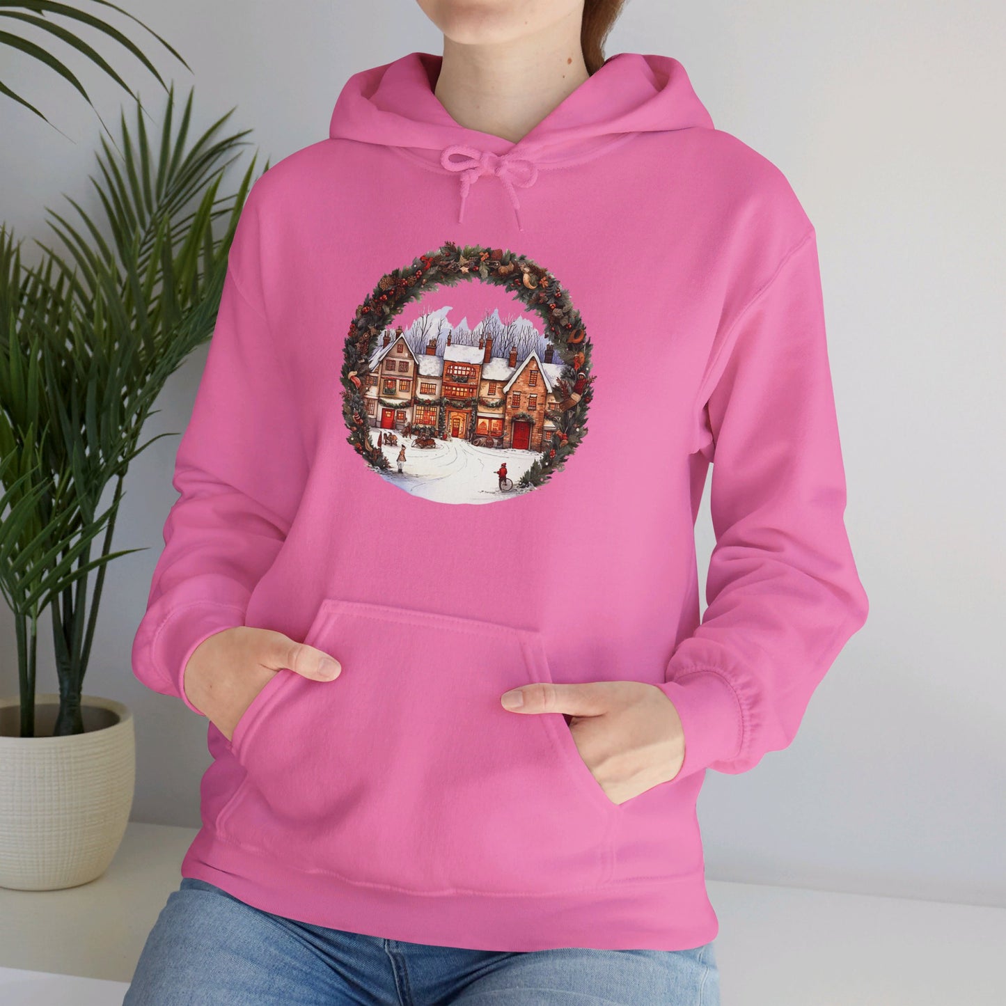 Vintage Christmas Village - Hooded Sweatshirt