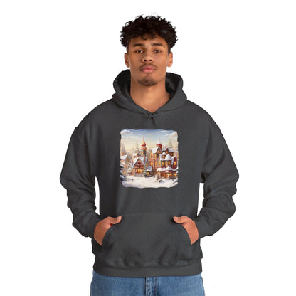 Snowy Christmas Village 12 - Hooded Sweatshirt