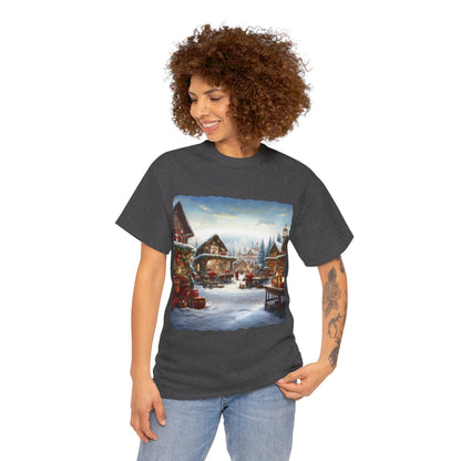 Snowy Christmas Village North Pole-T-Shirt