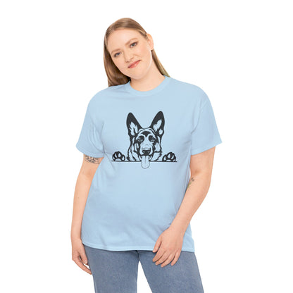 German Shepherd, Peeking with Charm - T-Shirt