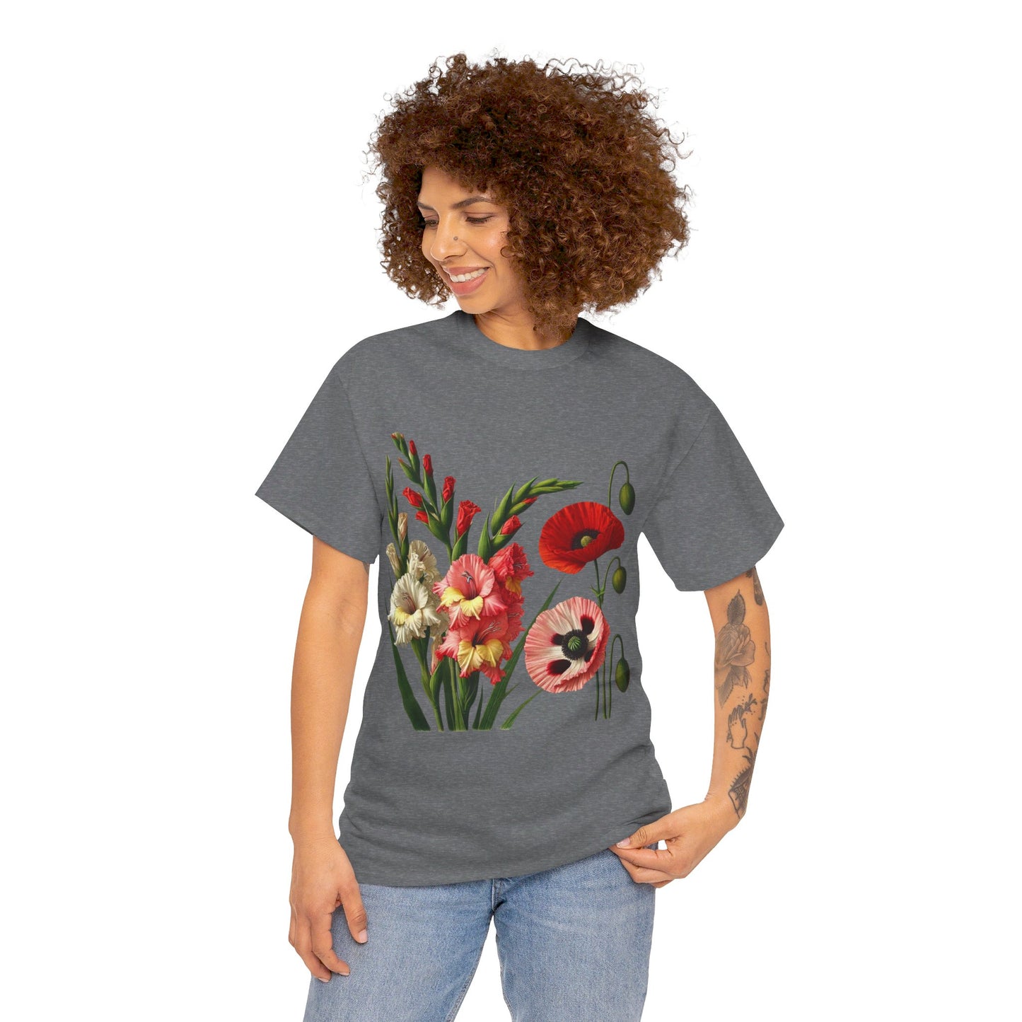 August Flowers - Birth Month - T-Shirt