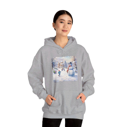 Snowman In Village 2 - Hooded Sweatshirt