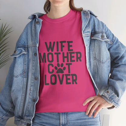 Wife, Mother, Cat lover - T-Shirt