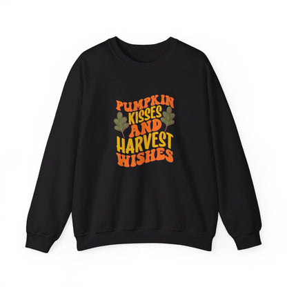 Pumpkin Kisses And Harvest Wishes - Crewneck Sweatshirt