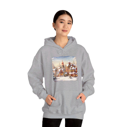 Snowy Christmas Village 12 - Hooded Sweatshirt