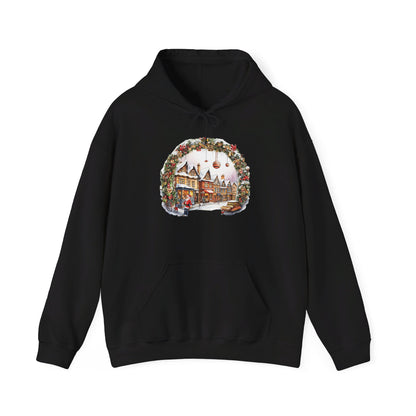 Enchanting Christmas Village Scene - Hooded Sweatshirt