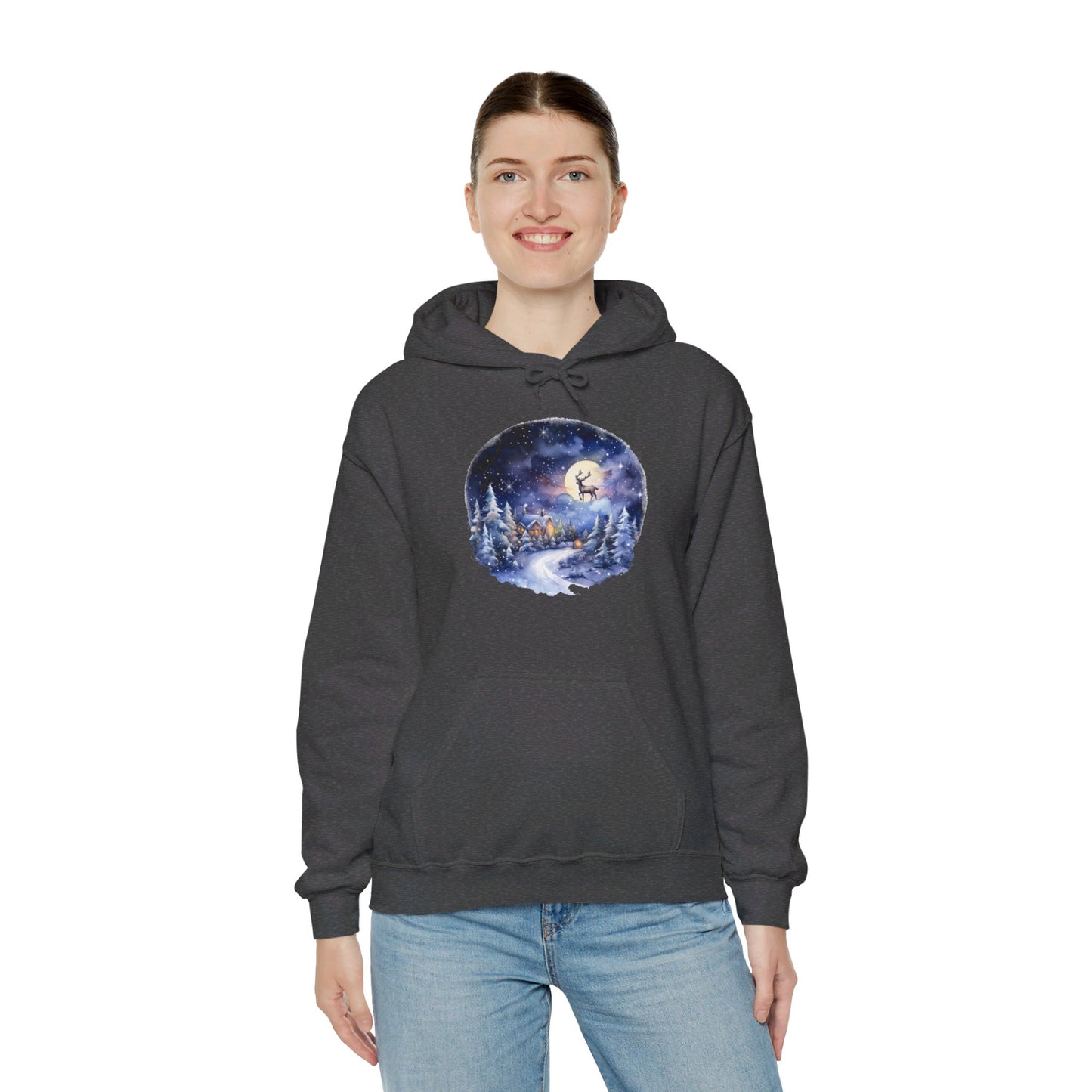 Winter Snowy Night - Hooded Sweatshirt