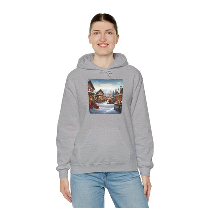 Snowy Christmas Village North Pole - Hooded Sweatshirt