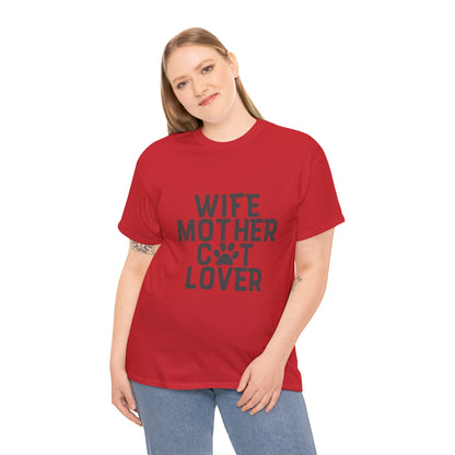 Wife, Mother, Cat lover - T-Shirt