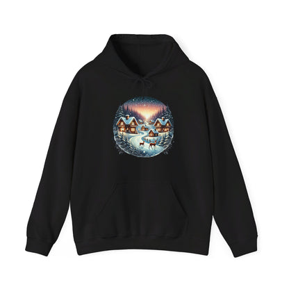 Snow Night Christmas Village - Hooded Sweatshirt