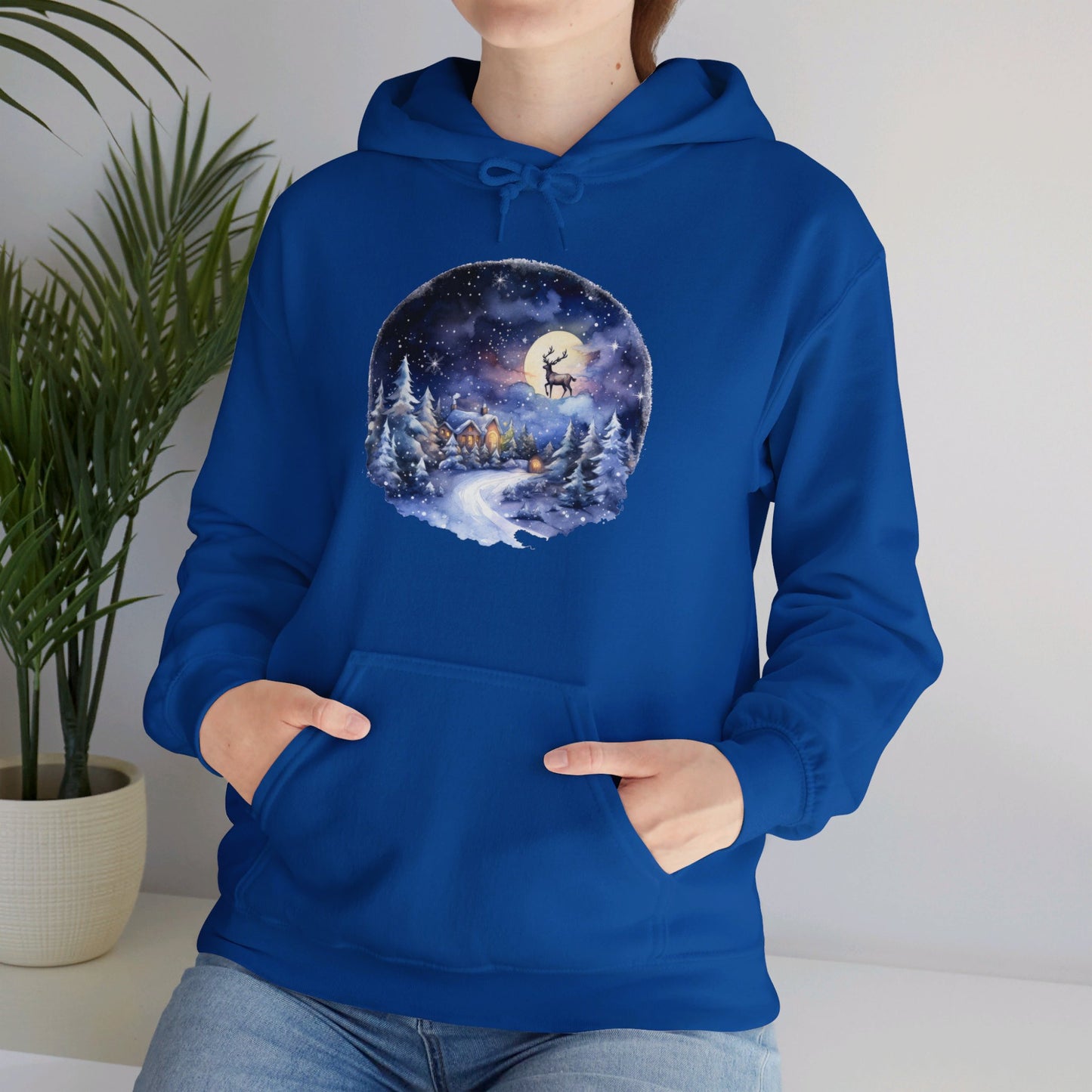 Winter Snowy Night - Hooded Sweatshirt