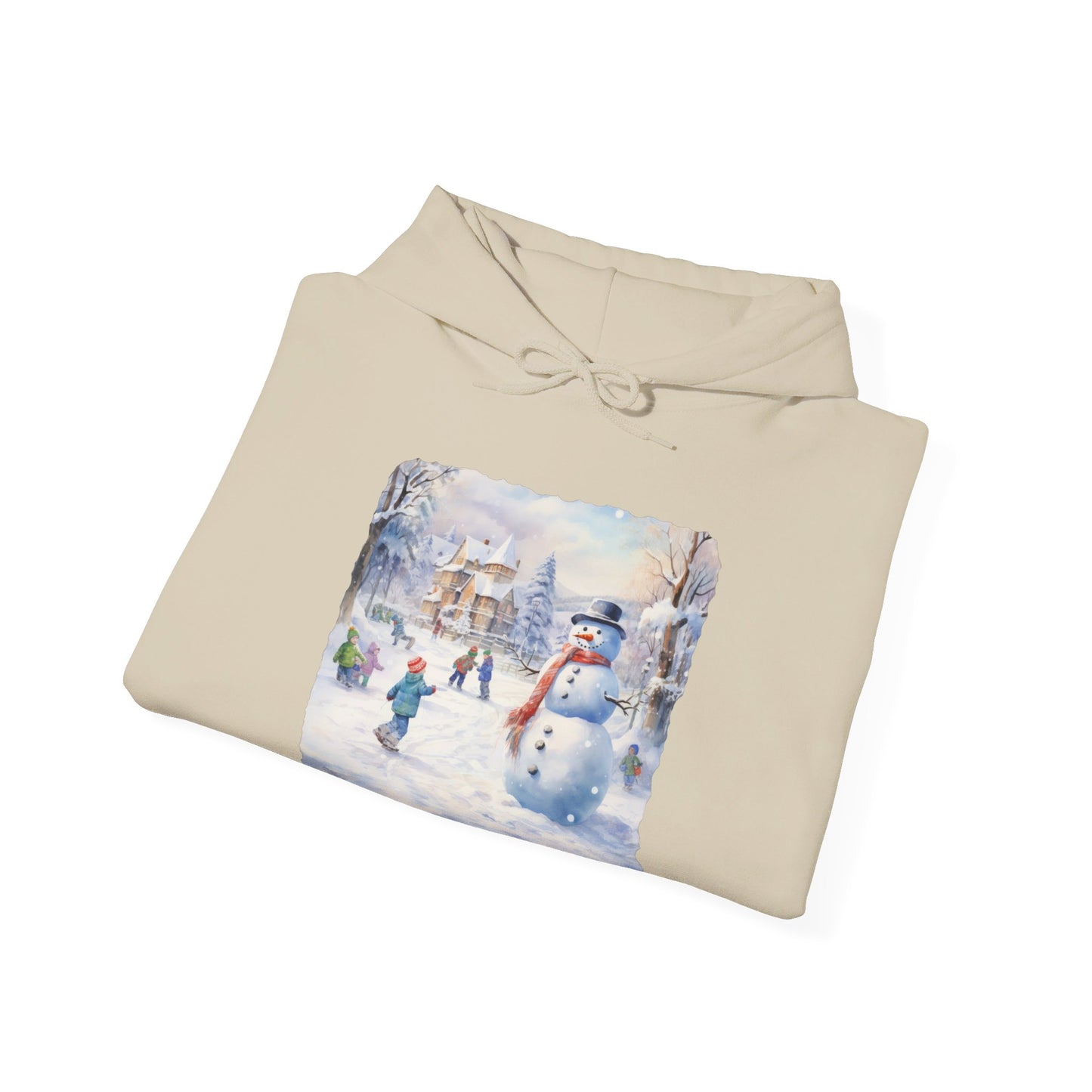 Snowman In Village 2 - Hooded Sweatshirt