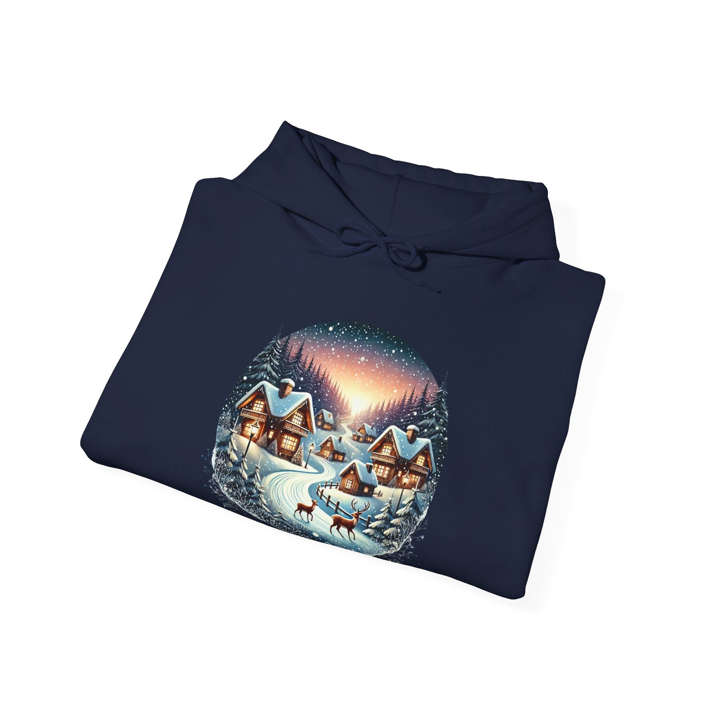 Snow Night Christmas Village - Hooded Sweatshirt