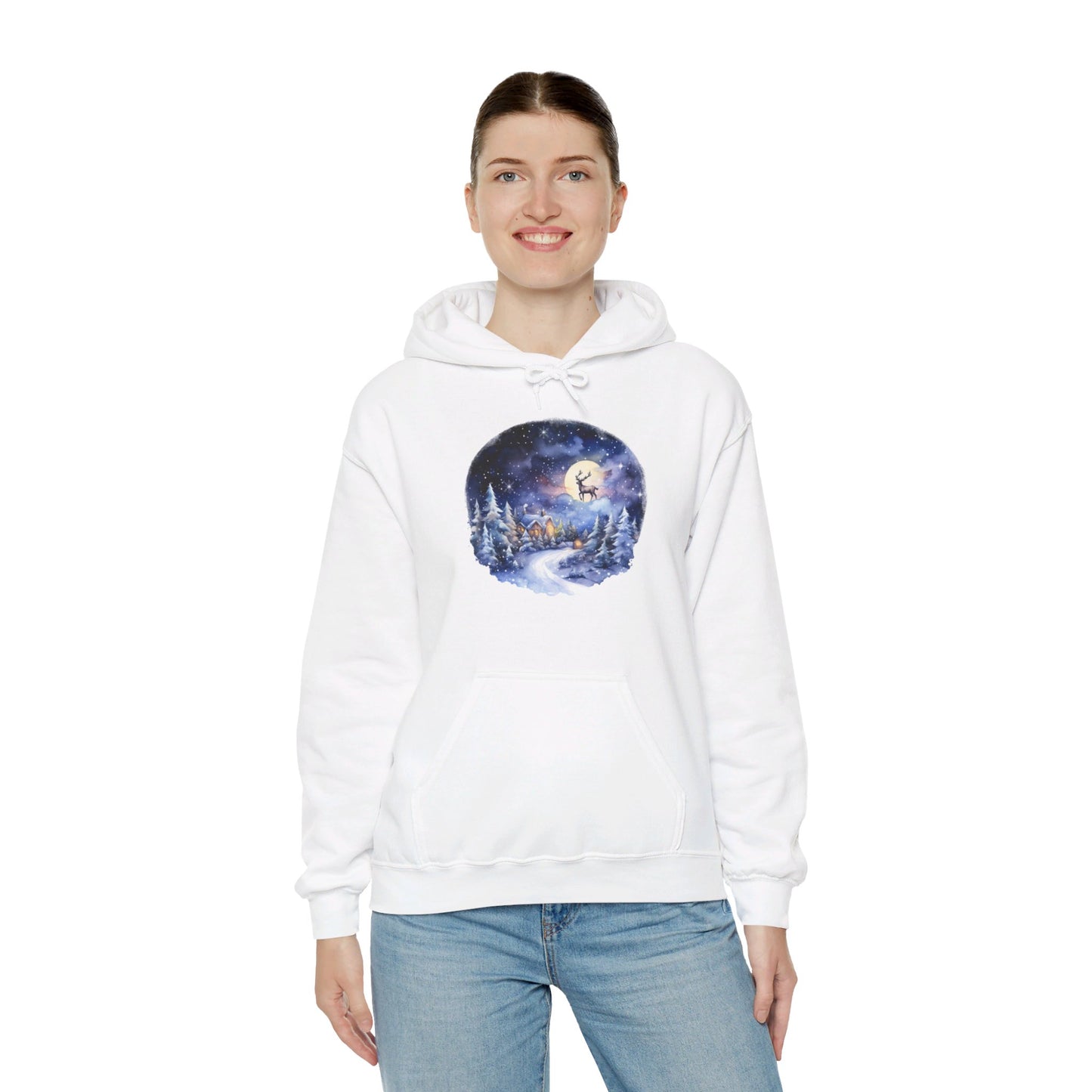 Winter Snowy Night - Hooded Sweatshirt