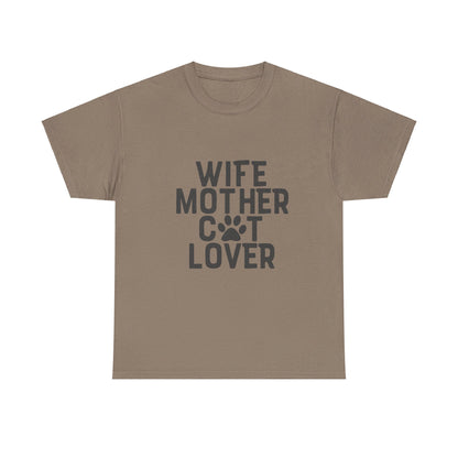 Wife, Mother, Cat lover - T-Shirt