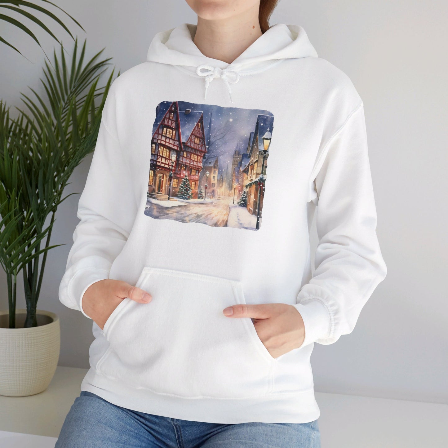 Snowy Christmas Village 13 - Hooded Sweatshirt