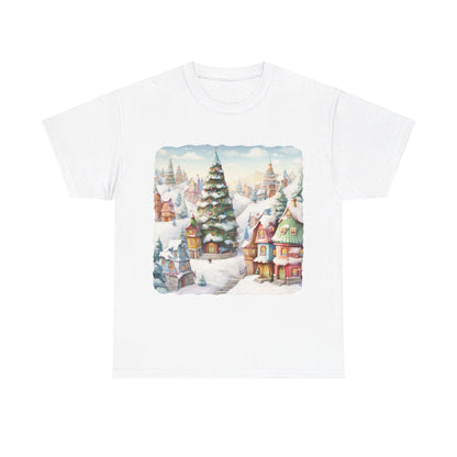 Snowy Christmas Village-16-T-Shirt