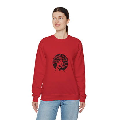 Afro Lady With Words - Crewneck Sweatshirt