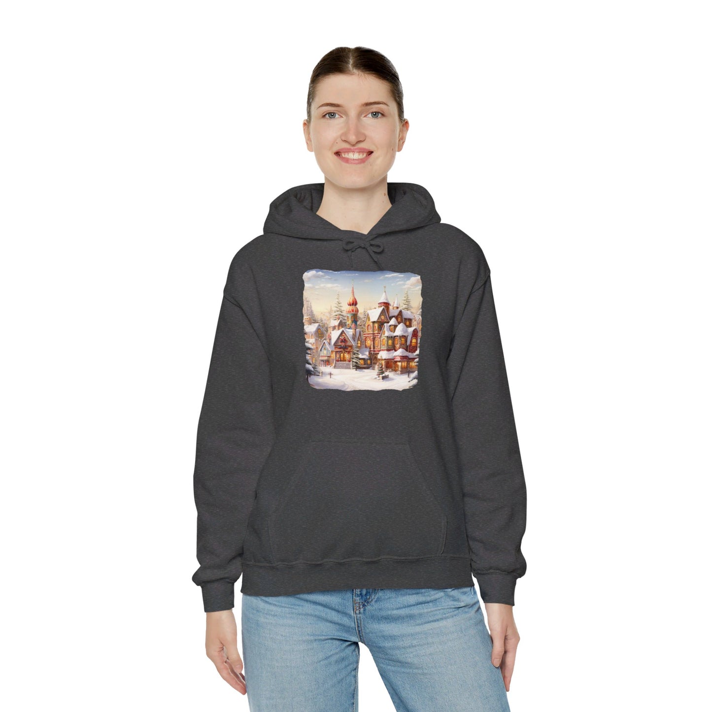 Snowy Christmas Village 12 - Hooded Sweatshirt