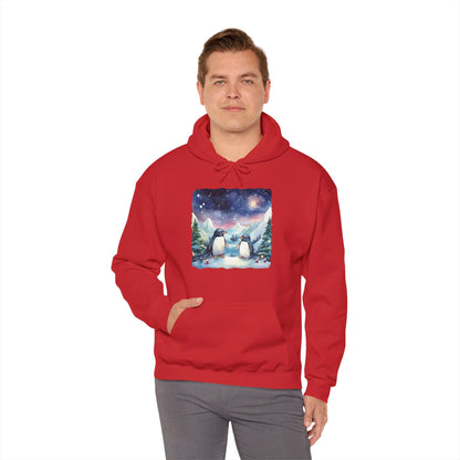 Snowy Christmas Penguins - Hooded Sweatshirt