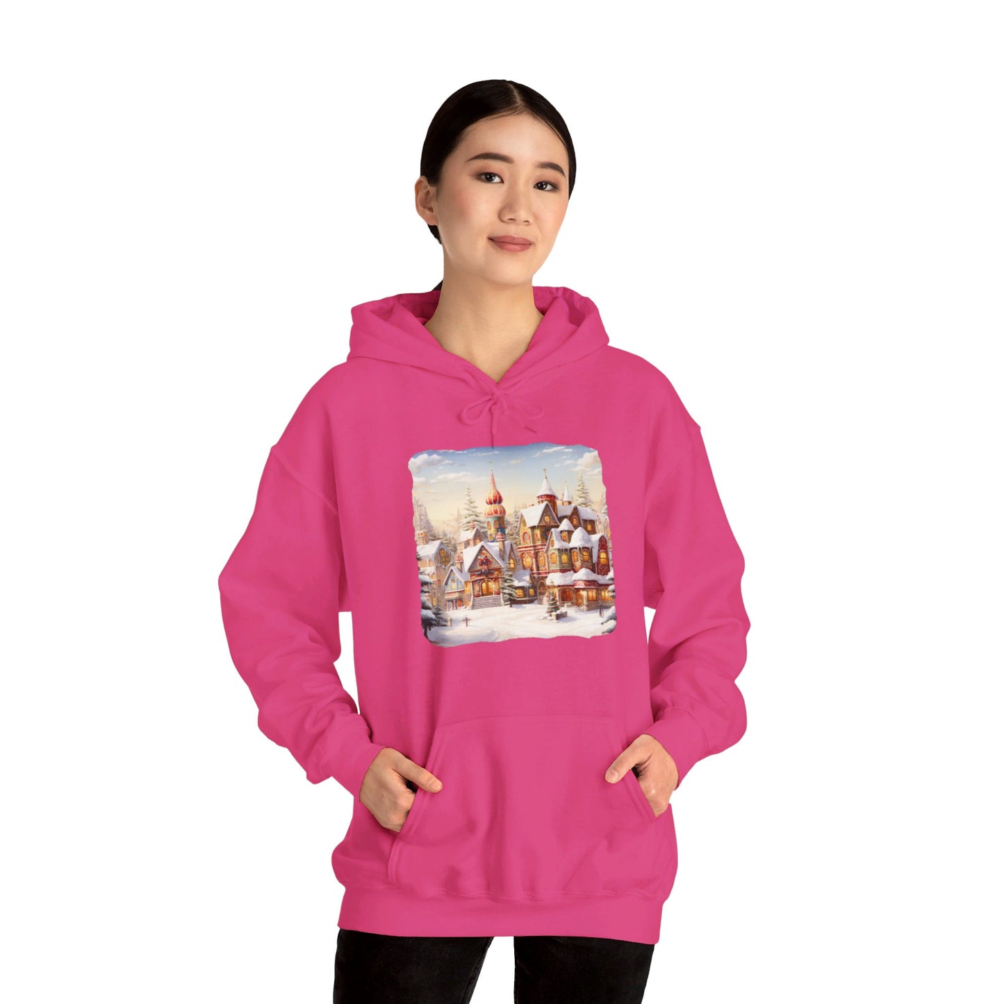 Snowy Christmas Village 12 - Hooded Sweatshirt