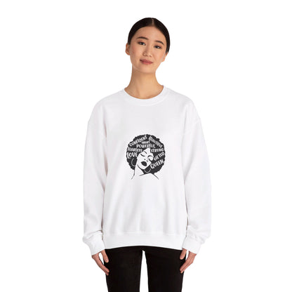 Afro Lady With Words - Crewneck Sweatshirt