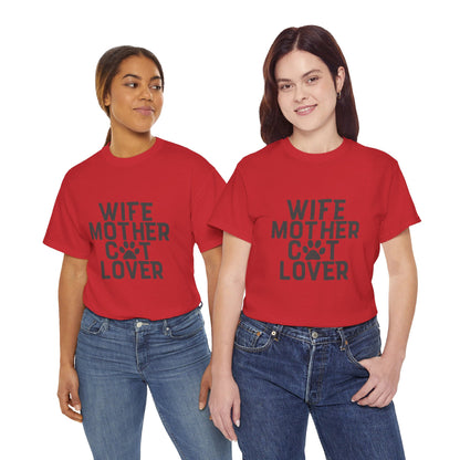 Wife, Mother, Cat lover - T-Shirt