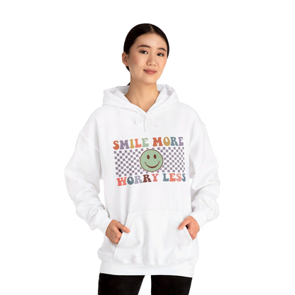 Smile More Worry Less - Hooded Sweatshirt