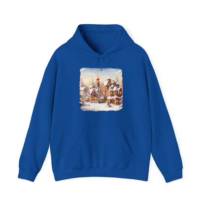 Snowy Christmas Village 12 - Hooded Sweatshirt