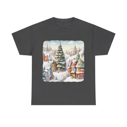 Snowy Christmas Village-16-T-Shirt