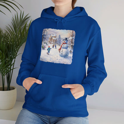 Snowman In Village 2 - Hooded Sweatshirt