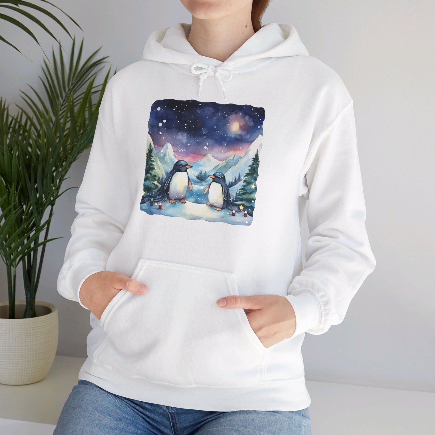 Snowy Christmas Penguins - Hooded Sweatshirt