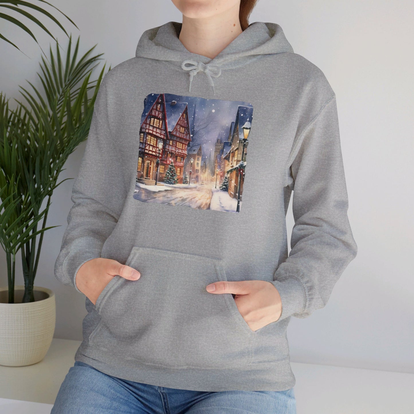 Snowy Christmas Village 13 - Hooded Sweatshirt