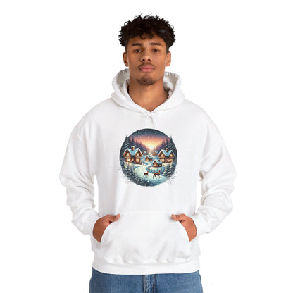 Snow Night Christmas Village - Hooded Sweatshirt