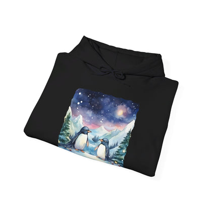 Snowy Christmas Penguins - Hooded Sweatshirt