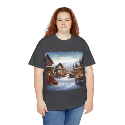 Snowy Christmas Village North Pole-T-Shirt