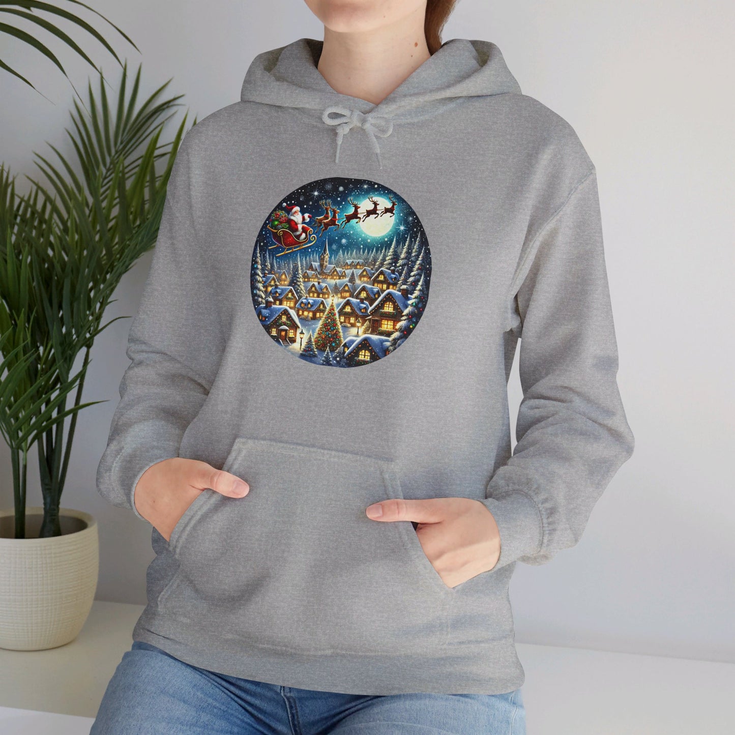 Santa's Snowy Flight - Hooded Sweatshirt