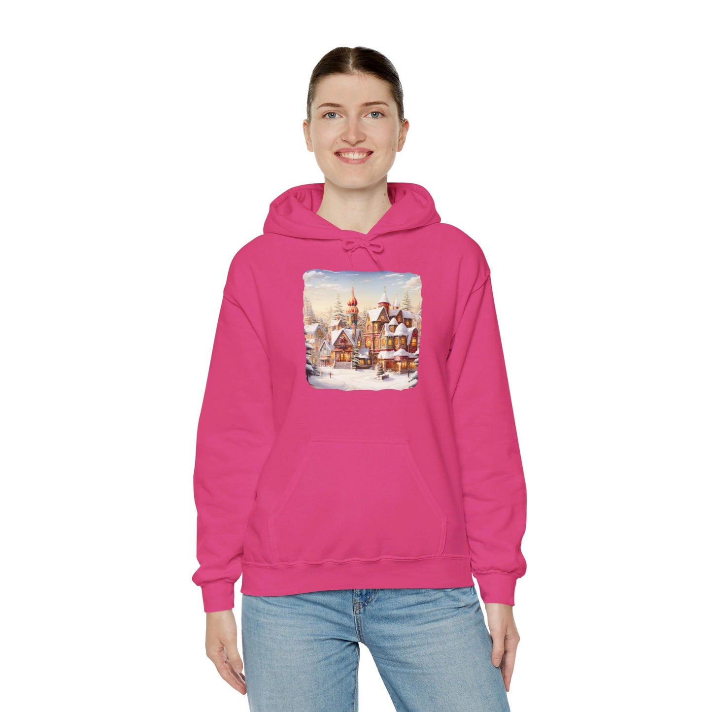 Snowy Christmas Village 12 - Hooded Sweatshirt