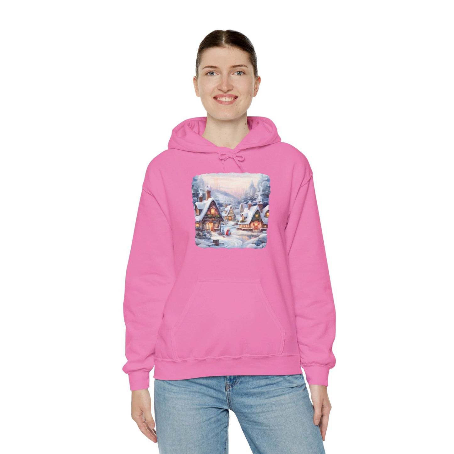 Snowy Christmas Village 6 - Hooded Sweatshirt